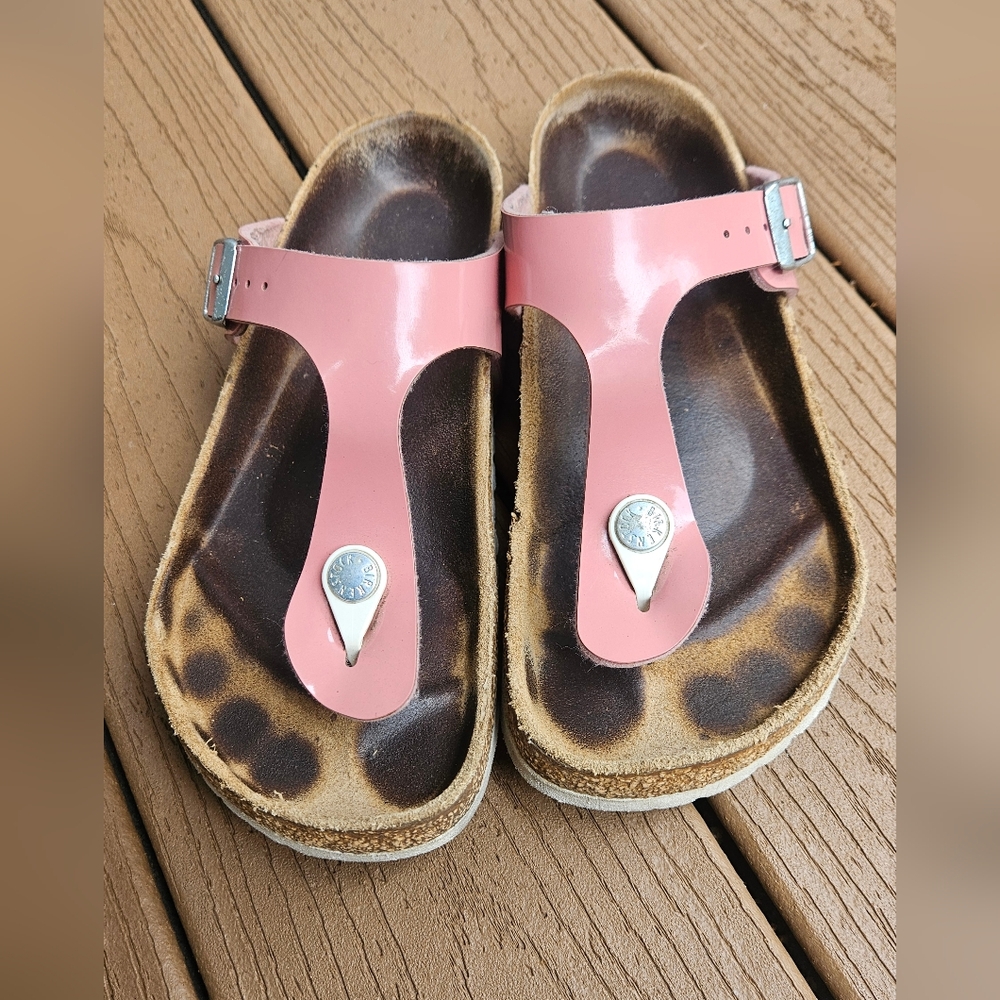 Birkenstock Gizeh Sandals 36 Women's Rose Pink Patent Leather